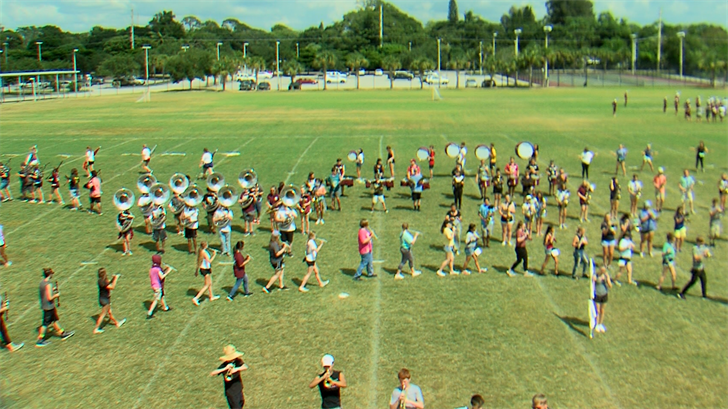 The Riverview High Marching Band goes to Hollywood. Twice.