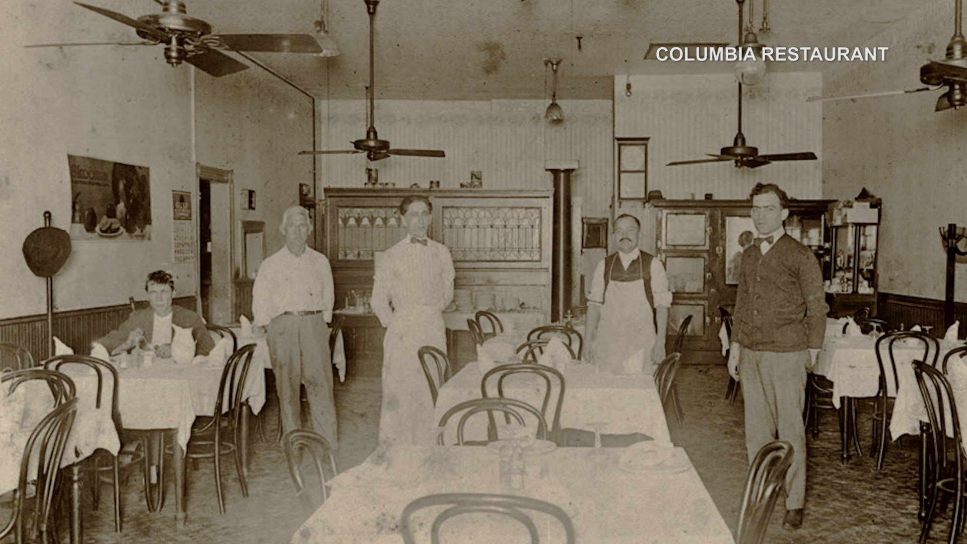 Former owner Casimiro Hernandez, Sr. stands in Columbia Restaurant in 1920.