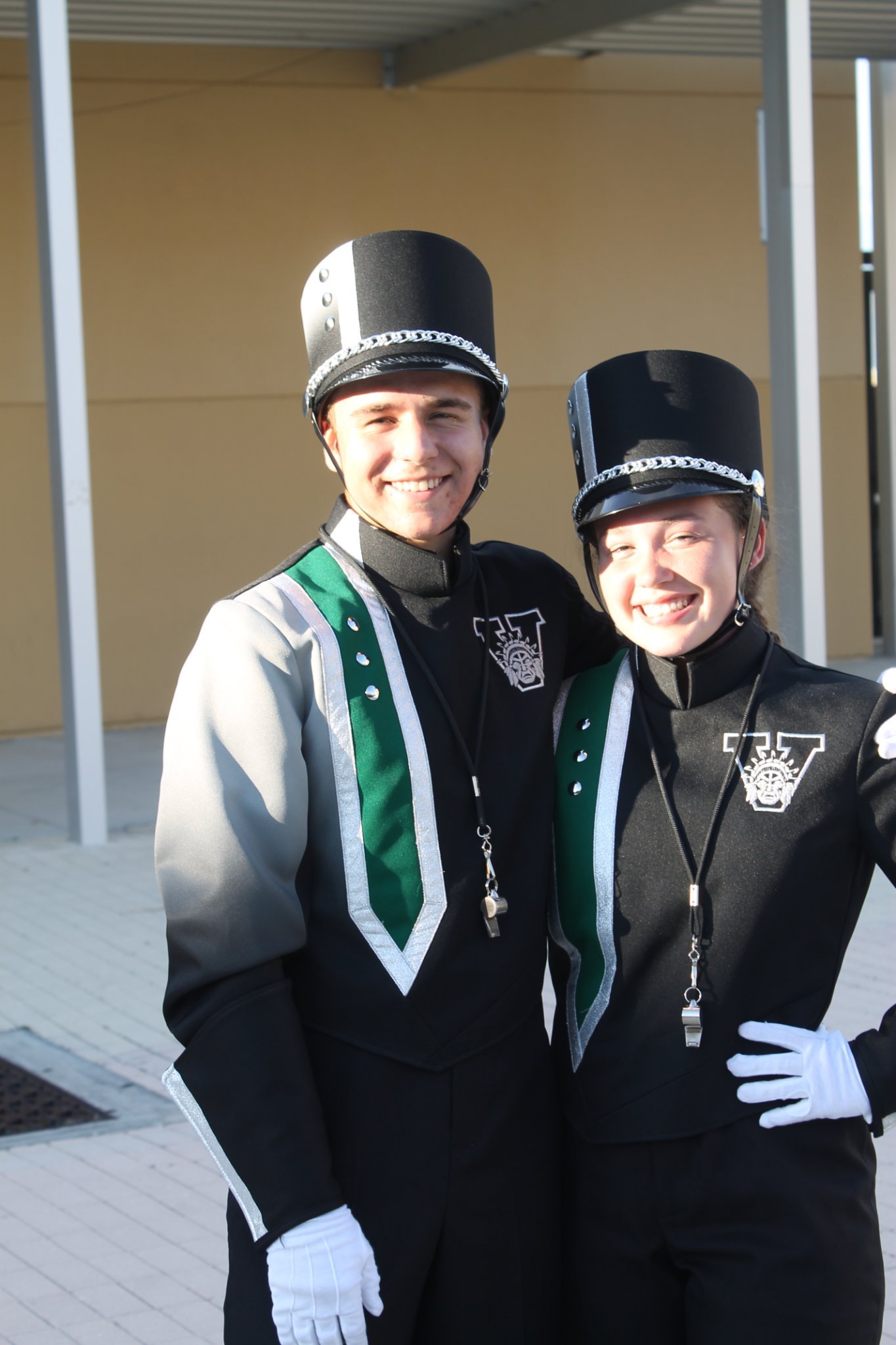 Cole Duncan and Faith Henry are co-drum majors for the Venice High Marching Indian's 2022 season.