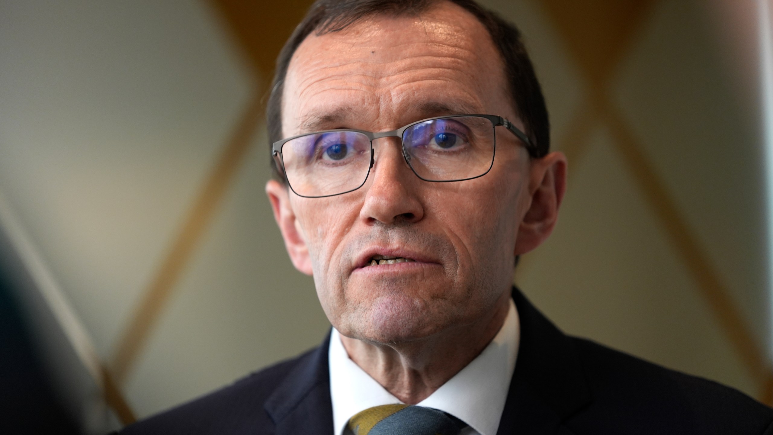 Norway's Foreign Minister Espen Barth Eide speaks during an interview at the Permanent Mission of Norway to the United Nations, Friday, Sept. 27, 2024, in New York. (AP Photo/Pamela Smith)