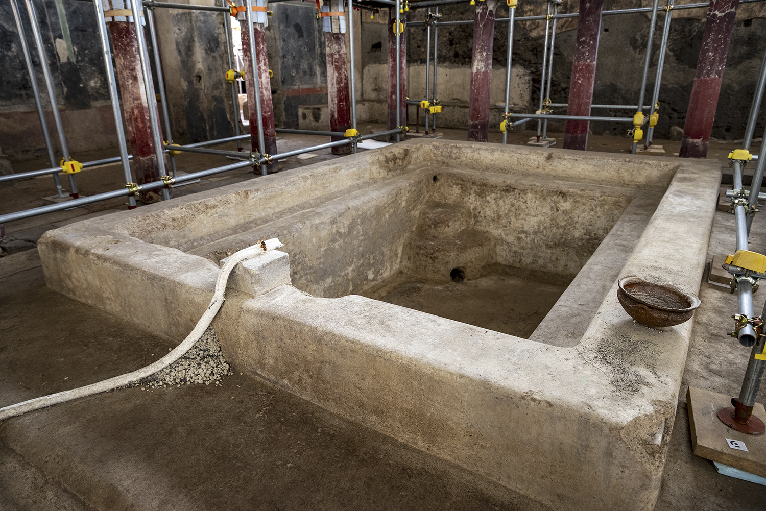 A picture released by the Pompeii Archeological Park Press Office, Friday, Jan. 17, 2025, showing a private bathhouse recently discovered in the Pompeii archeological site. (Archeological Park of Pompeii Press Office Via AP, HO)