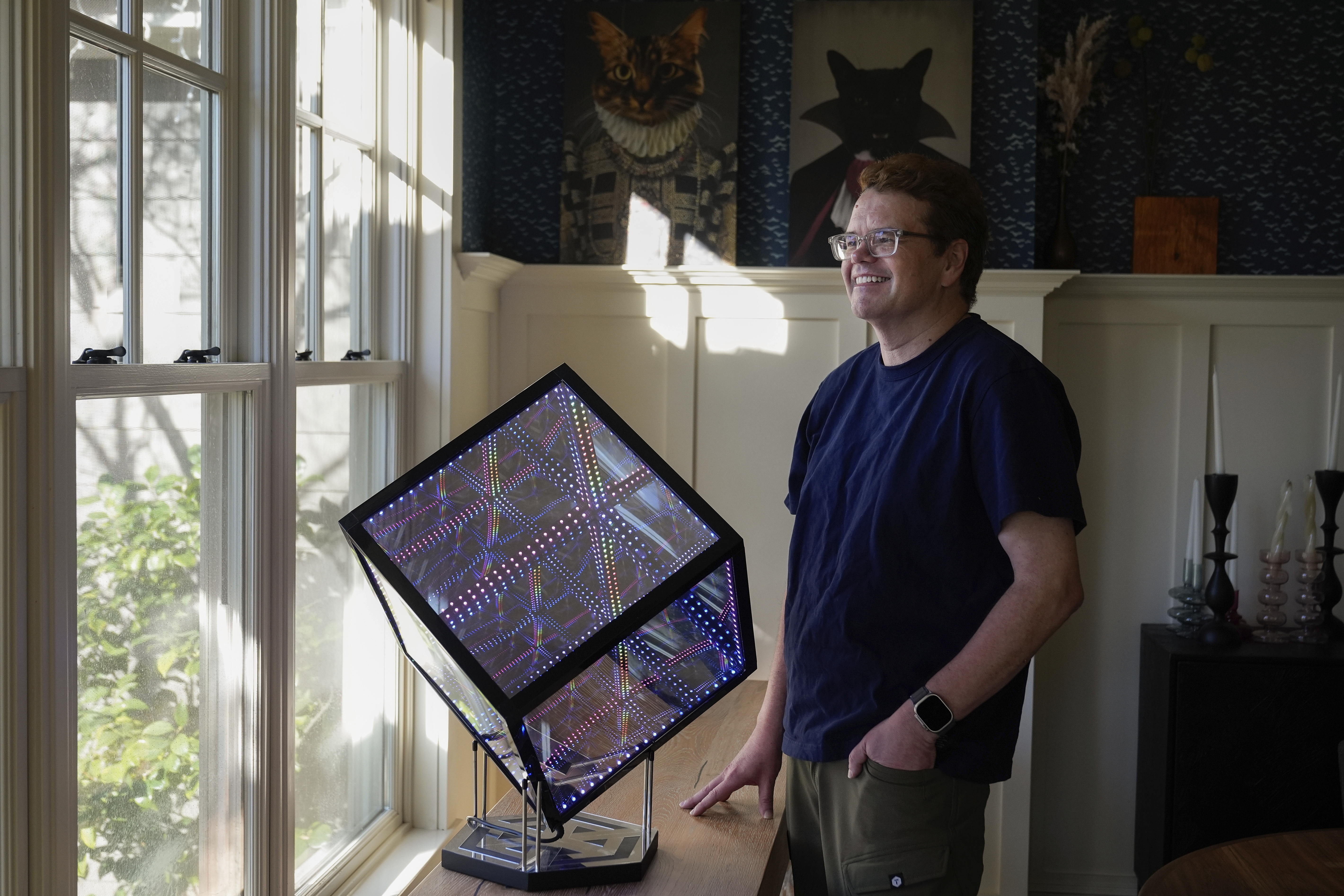 Tech entrepreneur Jeff Atwood is photographed at his home Tuesday, Jan. 14, 2025, in Alameda, Calif. (AP Photo/Godofredo A. Vásquez)