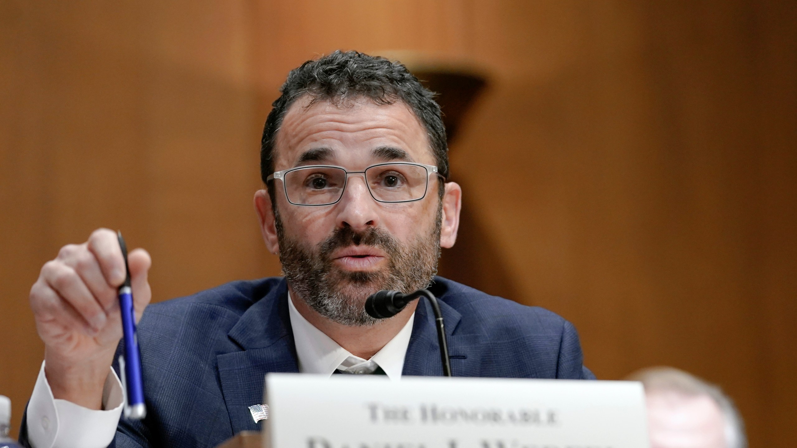 FILE - Internal Revenue Service Commissioner Daniel Werfel testifies during the Senate Finance Committee hearing on President Joe Biden's budget request for fiscal year 2024 for the IRS, April 19, 2023, on Capitol Hill in Washington. (AP Photo/Mariam Zuhaib, File)