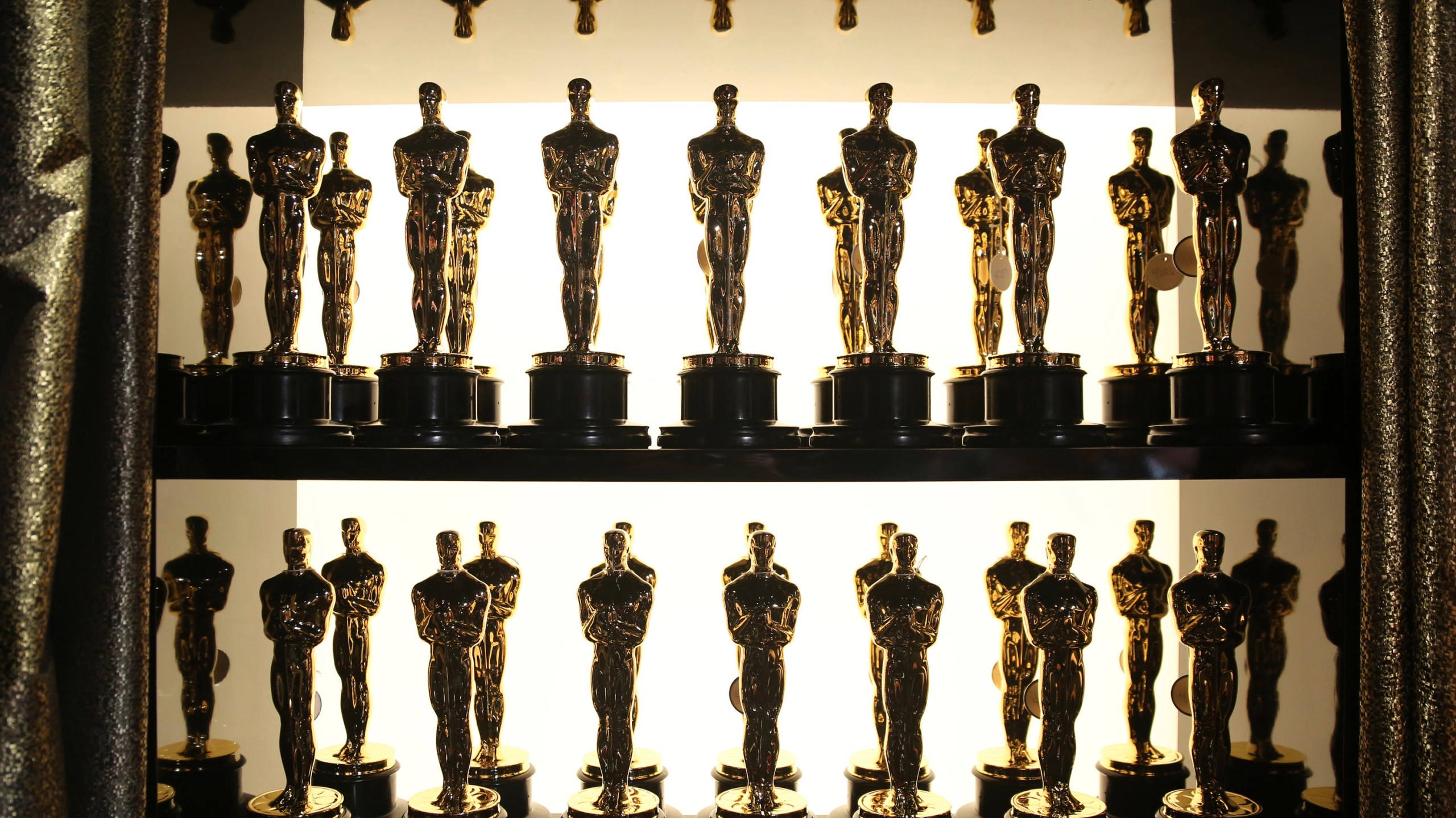 FILE - Oscar statuettes appear backstage at the Oscars at the Dolby Theatre in Los Angeles on Feb. 28, 2016. (Photo by Matt Sayles/Invision/AP, File)