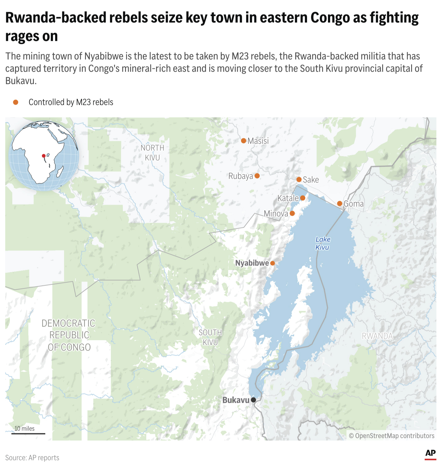 M23 rebels have claimed another town in eastern Congo. (AP Digital Embed)