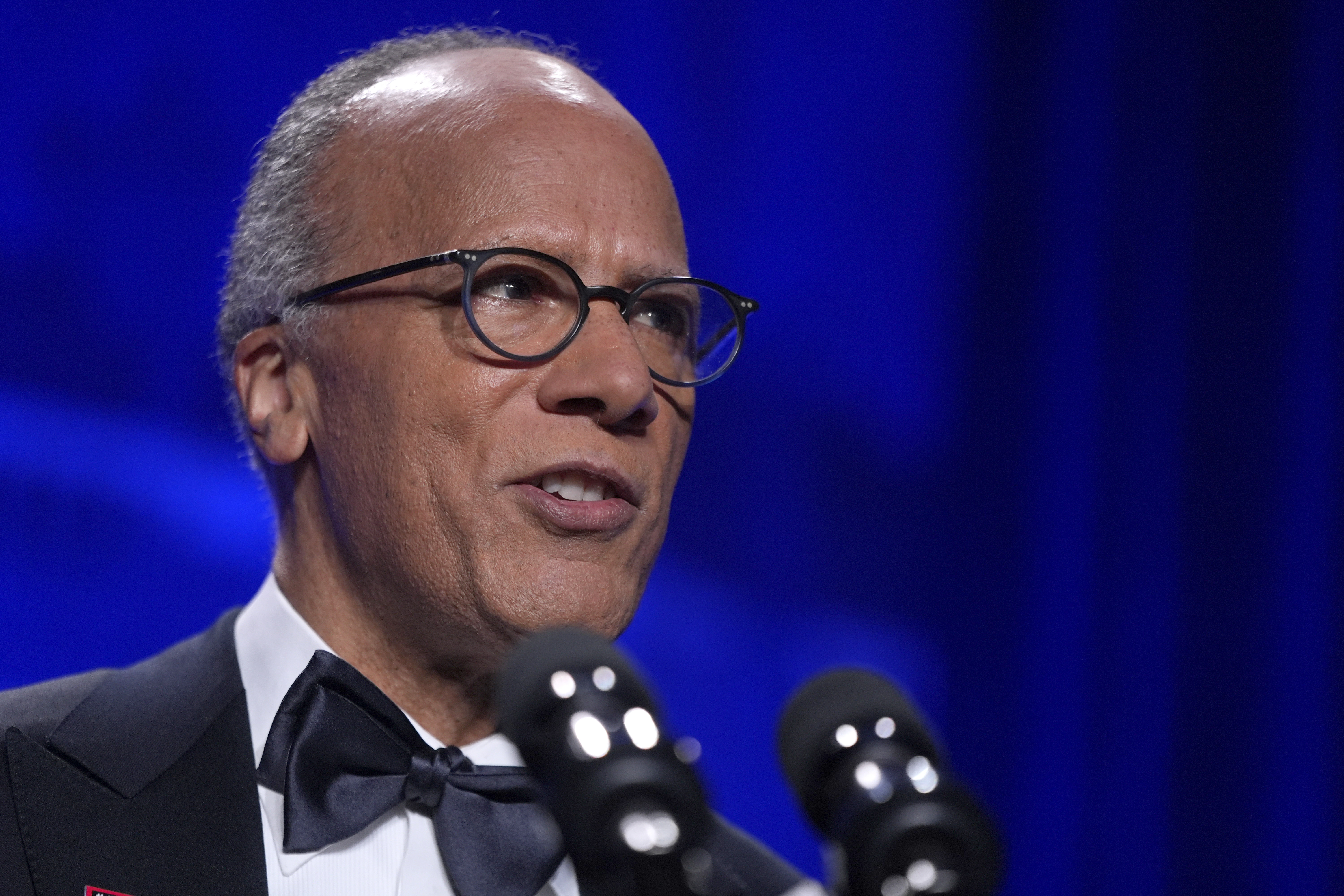 FILE - NBC news anchor Lester Holt speaks at the White House Correspondents' Association Dinner at the Washington Hilton, April 27, 2024, in Washington. (AP Photo/Manuel Balce Ceneta, File)