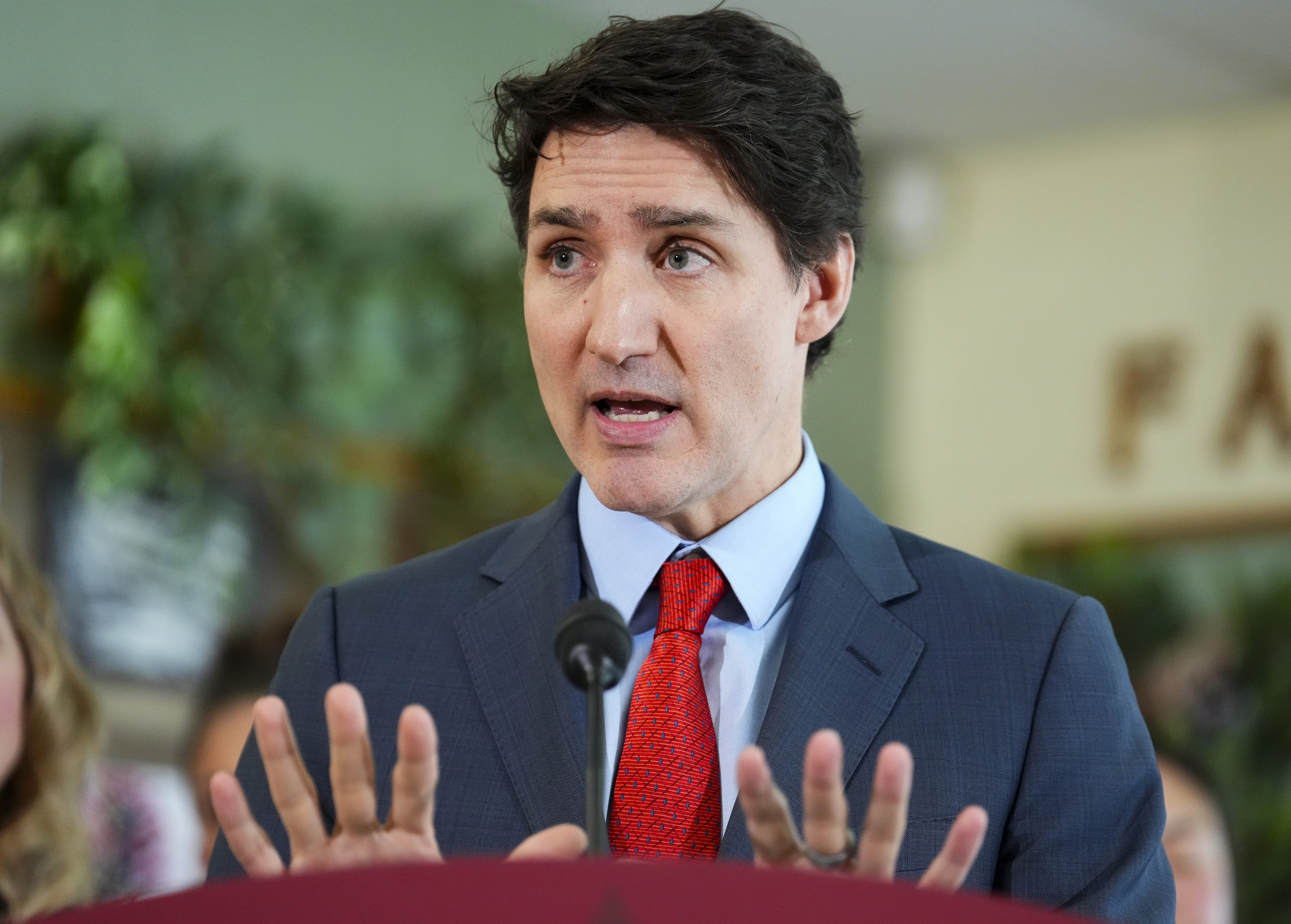 Canadian Prime Minister Justin Trudeau answers reporters questions during an event in Ottawa, Thursday, March 6, 2025. (Sean Kilpatrick/The Canadian Press via AP)